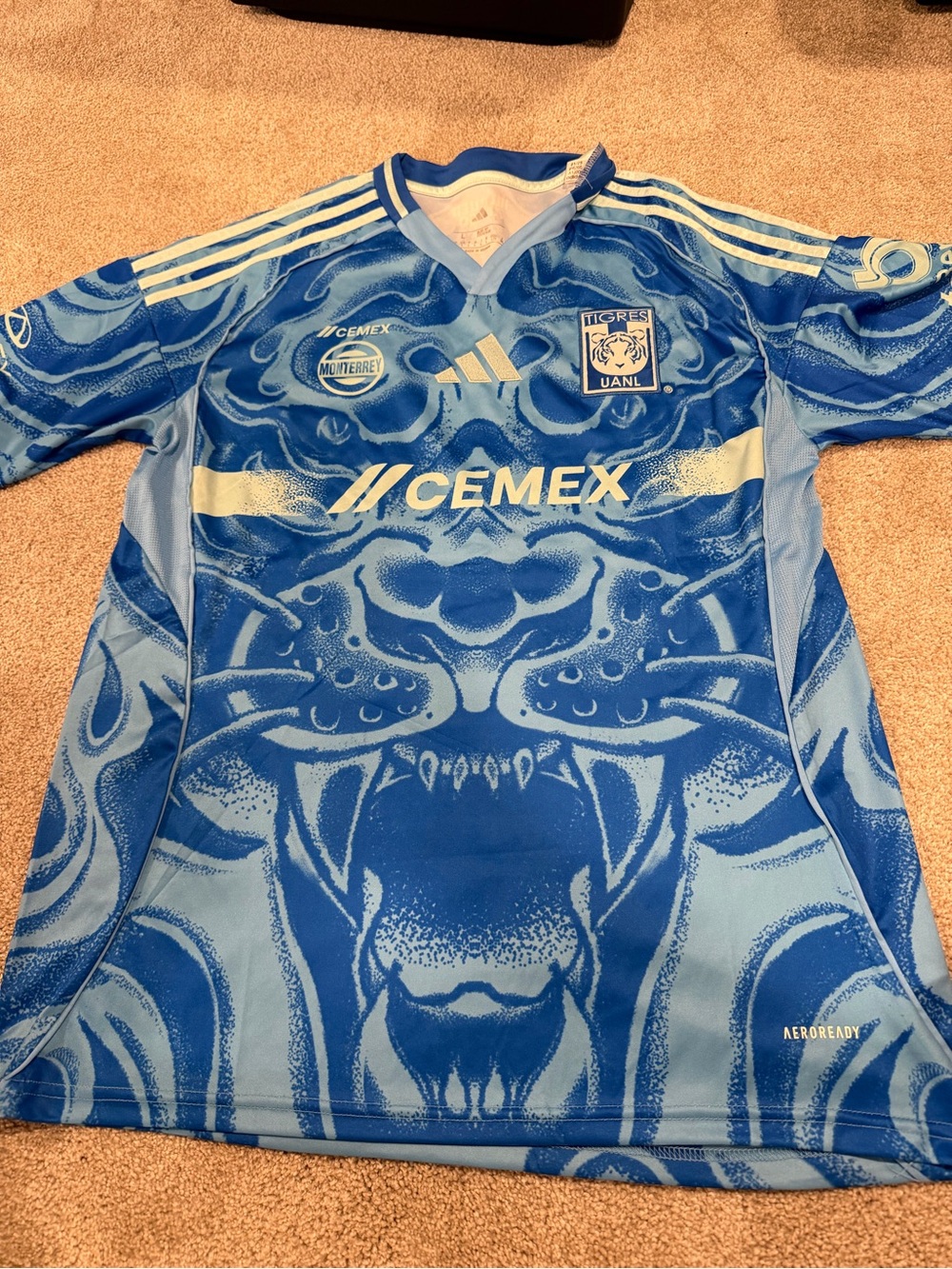 adidas Blue Tigres UANL mens Training Jersey slim fit kit